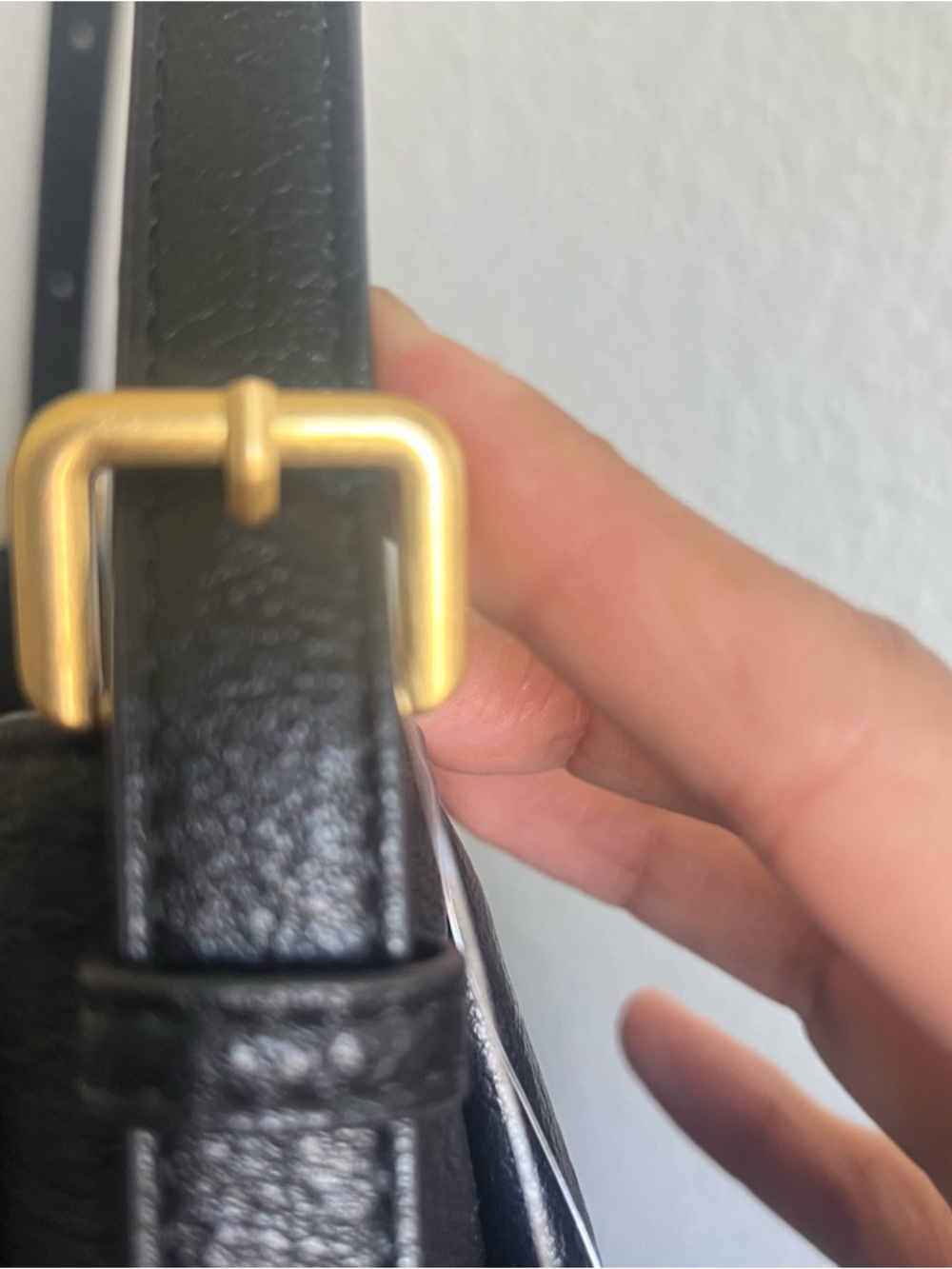 Anthropologie Foldover Slouchy Buckle Shoulder Bag Faux Leather Black NWT - Picture 10 of 16